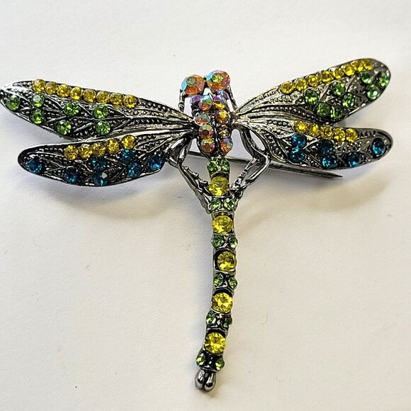 Multicolored Dragonfly Brooch - Picture 1 of 11